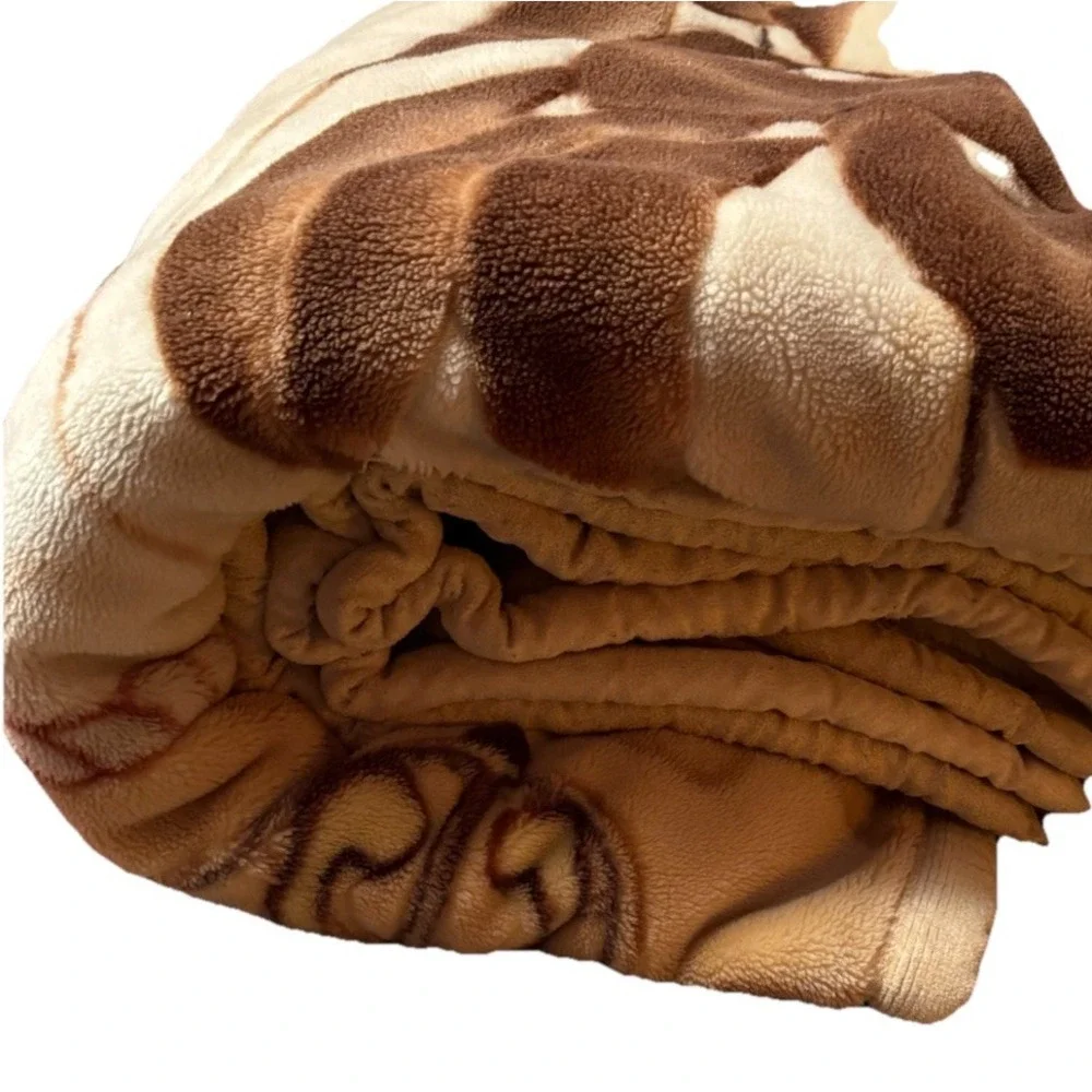 Mink Blanket Spain Plush Heavyweight Clipper Ship Floral Double Sided Polar Bear